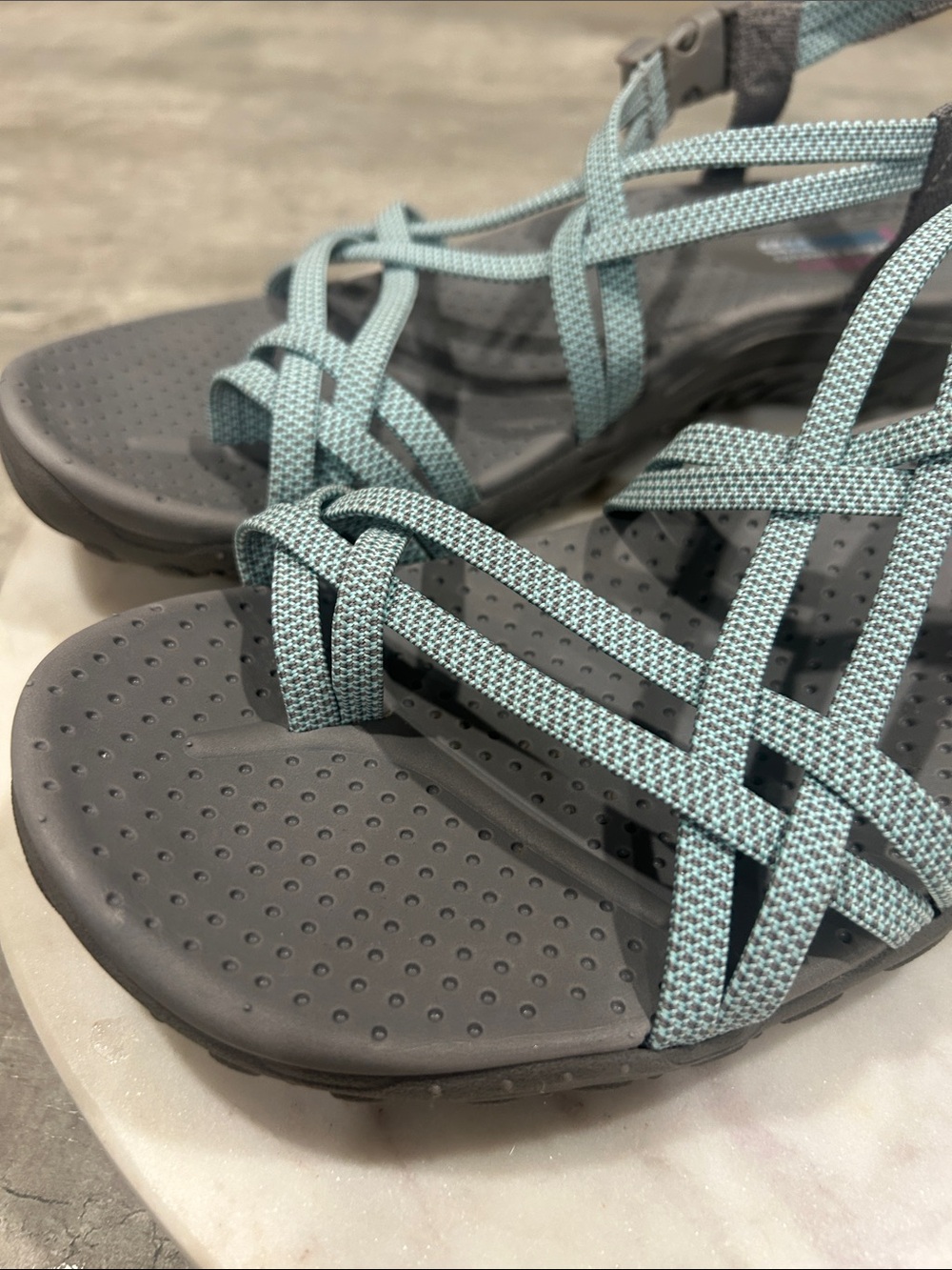 Skechers Women's Strappy Sandals - Light Teal and Grayr W-10 - Picture 4 of 12